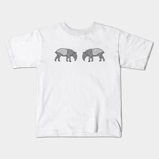 Malayan Tapirs in Love - cute and fun tapir design - light colors Kids T-Shirt